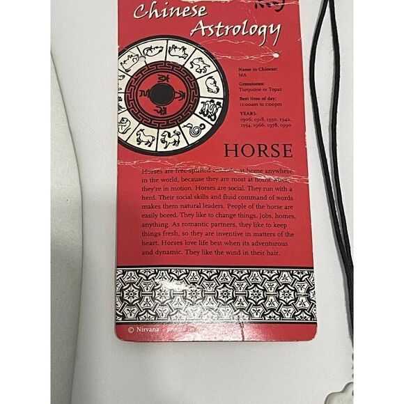 ‎Chinese Astrology Porcelain Horse Necklace Black - Picture 6 of 10